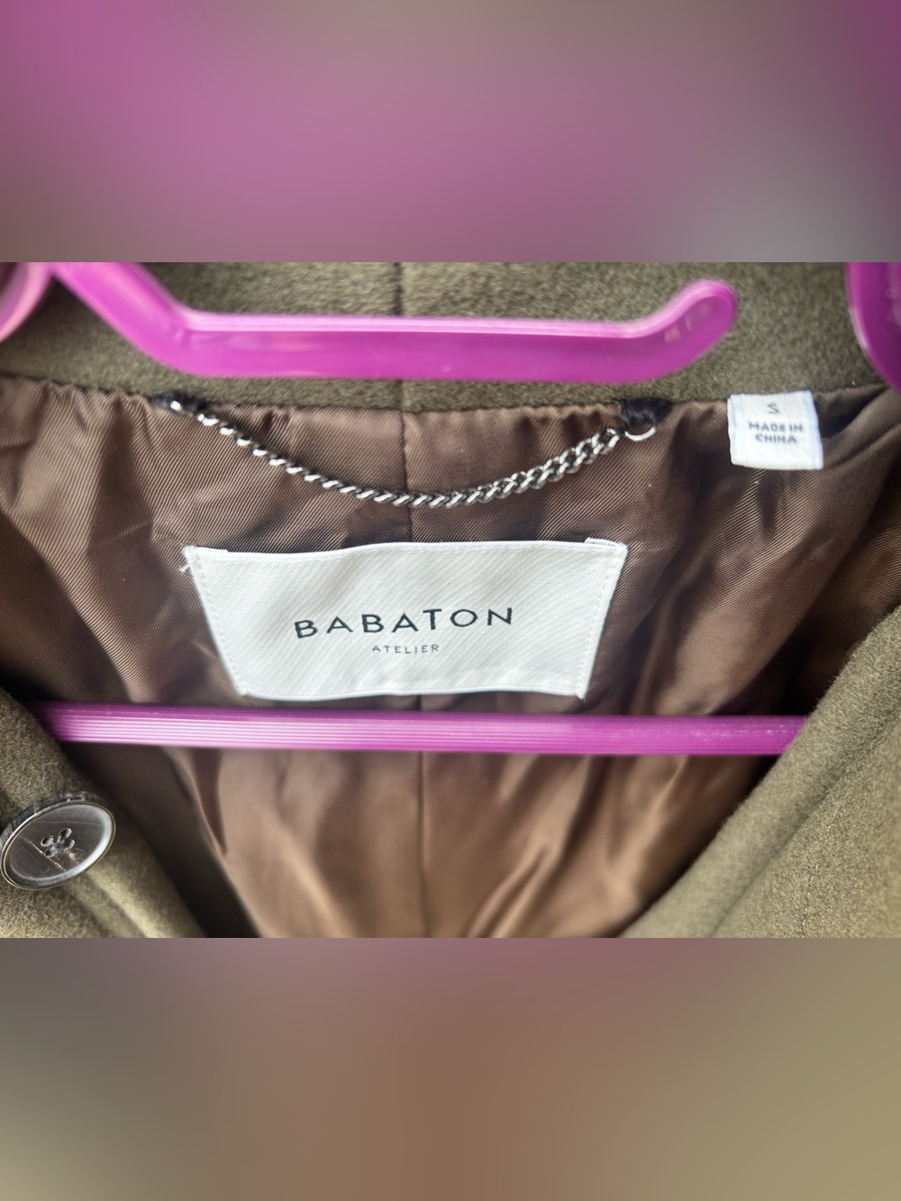 Babaton ‘The Connor Coat’ in Olive Green - Picture 4 of 8